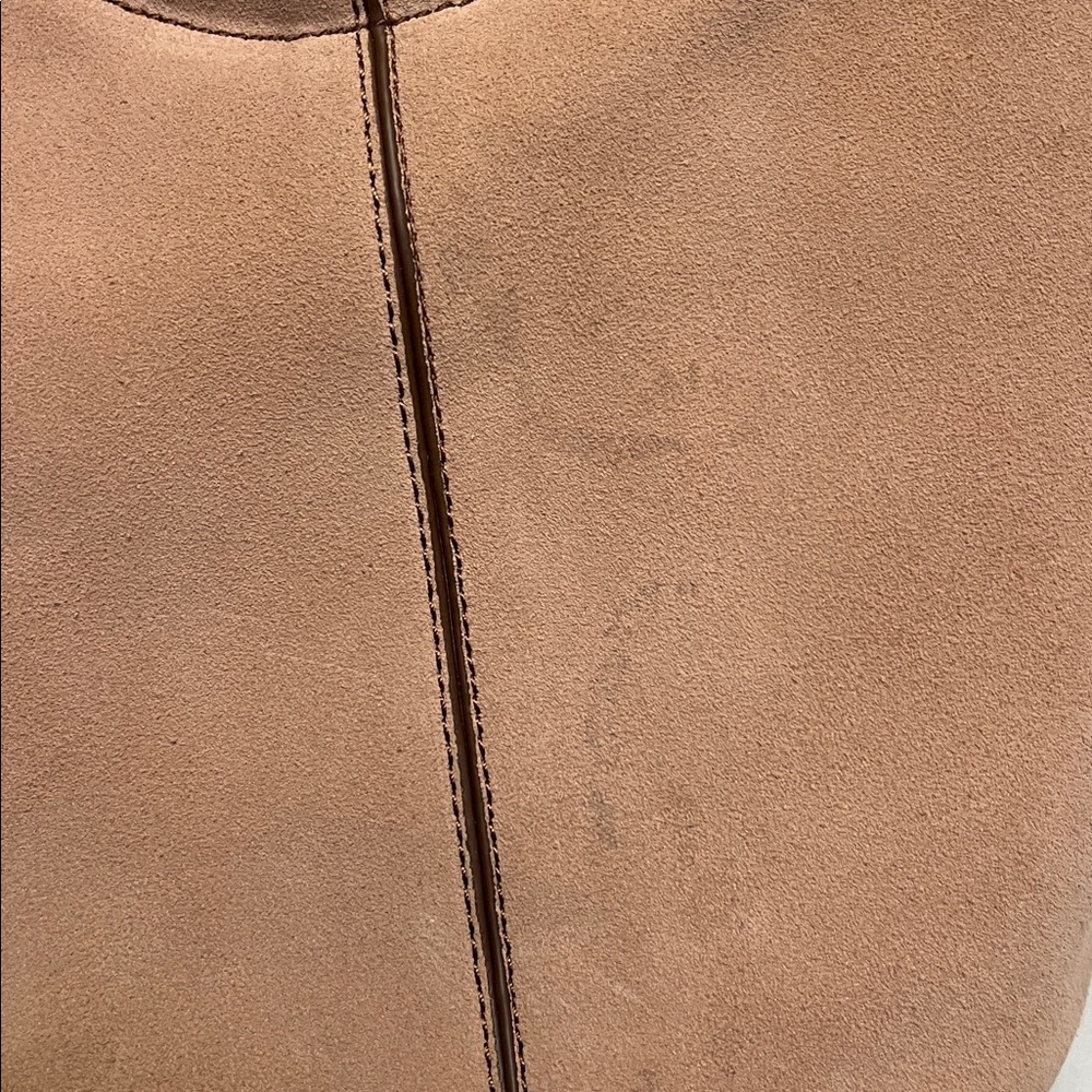 J.CREW SUEDE BUCKET BAG CROSSBODY BLUSH WITH BRASS HANDLES - Picture 8 of 17